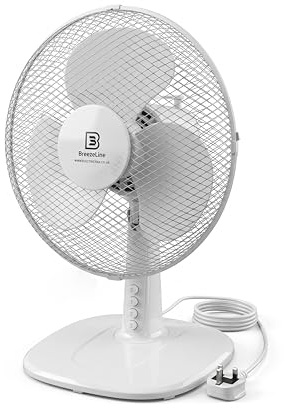 12 Inch Desk Fan Lightweight Portable Fan 3 Speeds Wide-Angled Oscillation Powerful Airflow Table Fan Quiet Operation Perfect for Home, Bedroom or Office
