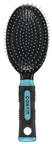 Conair Salon Results Hair Brush, Detangling Hair Brush for Men and Women, For All Hair Types, Metal Bristles and Cushion Base