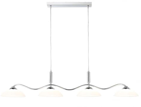 6184-4CC 4 Light Chrome with White Glass Ceiling Pendant