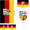 U24 Aufkleberbogen Saarland Aufkleber Set Flagge Fahne