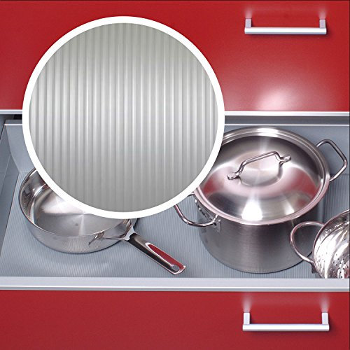 Schubladeneinlage Antirutschmatte geriffelt Küche 473mm Meterware 1,5m Länge silbergrau
