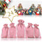 Ganzoo 24er Set Jutesäckchen für Adventskalender zum selbst befüllen, 17,5cm x 12,5cm, Jutebeutel, Stoffbeutel, Natur Säckchen, Geschenksäckchen, Sack, Beutel – (Pink)