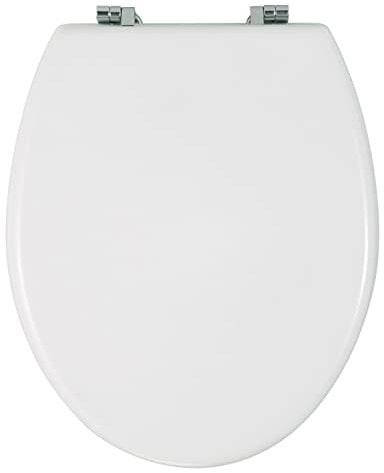 Wenko Bali - Asiento de Inodoro con sujeción de Metal, MDF, Color Blanco