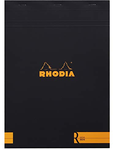 Rhodia 182012C Notizblock N.18 A4 70 Blatt liniert Schwarz