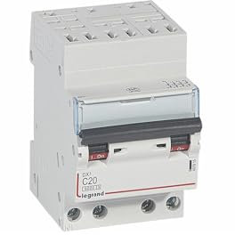 407915 Disjoncteur tétrapolaire 20A - 4P Courbe C - 6/10kA - Automatique et vis - Legrand DX3