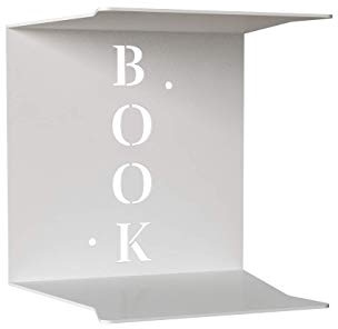 6 MENSOLE INVISIBILI PORTA LIBRI IN PILA COLORE BIANCO ALTA 100 CENTIMETRI (NERO) (BIANCO)
