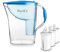 Filtre à eau standard PearlCo (bleu) avec 3 cartouches filtrantes classiques – Réduction du calcaire, du chlore, du plomb et du cuivre – Compatible avec Brita Classic – Fabriqué en Union Européenne