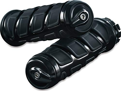 Kuryakyn 6376 Premium Kinetic Handlebar Grips for Kawasaki, Suzuki, Victory & Yamaha Motorcycles, Gloss Black, 1 Pair