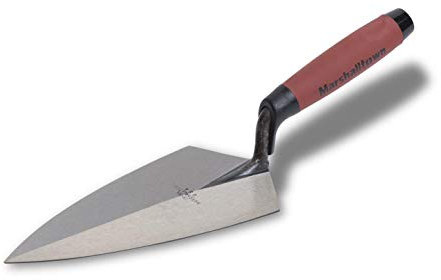 Marshalltown Maurerkelle, Putzkelle Philadelphia Style mit Durasoft Griff, mit verjüngender Spitze und geradem Hals, aus Carbonstahl, Maße der Kelle: 254x127 mm