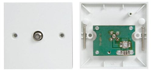 Single F Type Coaxial Wall Socket Plate Tv Ntl Sky