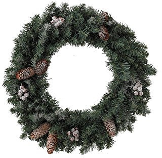 Kaemingk 683516 Kranz Sherwood frosted, Soft Nadel PVC, innen, Durchmesser 40 cm