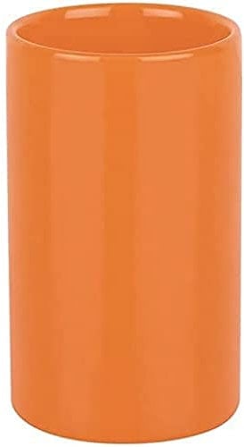 Spirella Zahnputzbecher Zahnbürstenhalter Keramik Tube 7x11,5 cm Orange