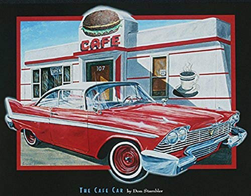 BUY ART FOR LESS The CAF' Car by Don Stambler 11x14 Poster Antique Car, Classic Chevy Red Chevy Street Rod Classic