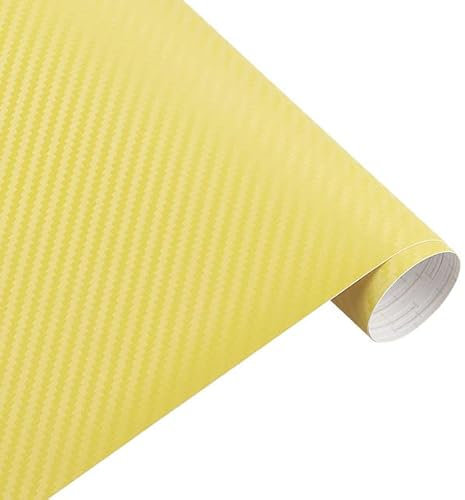 Könighaus (7,23€/m2 Gelb 3D Carbon Autofolie 200 x 152 cm blasenfrei mit Anleitung
