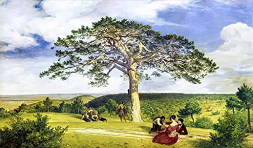 Kunstdruck/Poster: Ludwig Ferdinand Schnorr von Carolsfeld Die Breite Föhre nächst der Brühl bei Mödling - hochwertiger Druck, Bild, Kunstposter, 95x55 cm