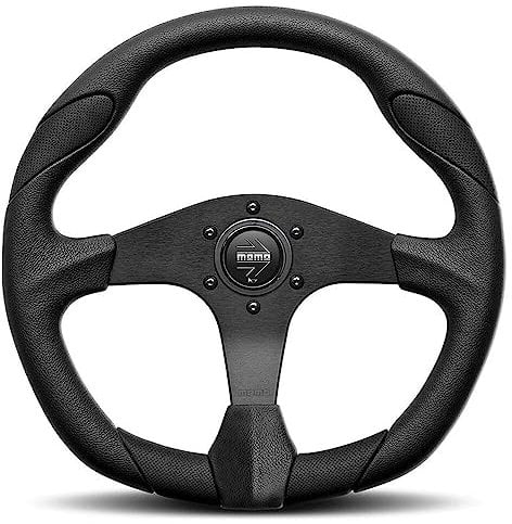 MOMO Volantino Quark 350 MM PELLE NERA