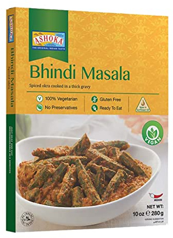 ASHOKA - Instant Masala Bhindi - 1 X 280 GR | Glutenfrei & vegan - In 3 Minuten zubereitet - Authentisches indisches Rezept - Traditionelle reichhaltige Geschmäcker