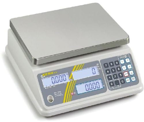 KERN Serie RFB Kompakte Einsteiger-Ladenwaage mit Schutzgrad IP65, 15kg Wägebereich, 5g Ablesbarkeit, 286mm x 316mm x 126mm