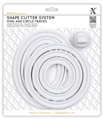 Xcut Shape Cutter System 7 Pieces Oval & Circle Tracks & Cutter Carriage, Hand Tools For Paper Craft, Christmas, Wrapping