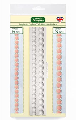 Katy Sue Beaded Pearl Borders Silicone Mould for Cake Decorating & Crafts - Makes 2 Different Sized Strings of Pearls