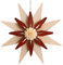 Rudolphs Schatzkiste Christbaumschmuck Weihnachtsstern Kieferblätter doppelt Natur/Rot Ø 7,5cm NEU Weihnachtsbaum Baumbehang Baumschmuck Weihnachtsschmuck Baum Dekoration Seiffen Erzgebirge Holz