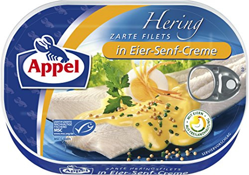 Appel Heringsfilets in Eier-Senf-Creme, (Fischeinwaage - 10 x 120g) 200 g (10er Pack)