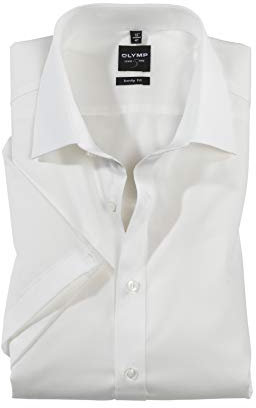 OLYMP Herren Oberhemd Kurzarm Level Five,Uni,Body fit,New York Kent,Hellbeige 20,41