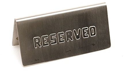 Nextday Catering Equipment Supplies nev-res-01 placa para mesa reservado, acero inoxidable, 15 cm x 5 cm