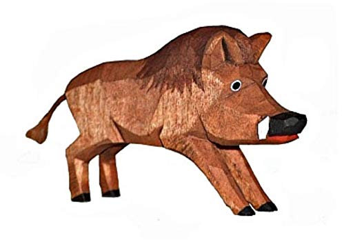 Lotte Sievers-Hahn Keiler Krippenfigur mit Baumwollbeutel (Wildschwein)