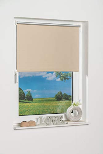 K-home Verdunklungsrollo, Polyester, Beige, 90 x 150 cm