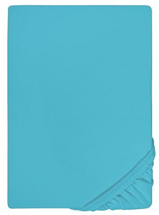 biberna Jersey-Elastic-Spannbetttuch 0077866 (Matratzenhöhe max. 25 cm) 1x 120x200 cm - 130x220 cm, türkis