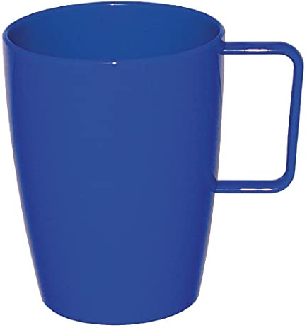 Olympia Kristallon Becher-Set mit Kunststoffgriff aus Polycarbonat, 284 ml (12 Stück), blau, bruchsicher, Picknickbecher, kalte und heiße Getränke bis 100 °C, spülmaschinenfest, CE288