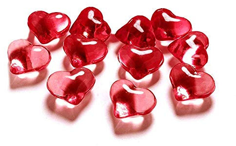 PartyDeco Kristall Herzen rote Herzen Diamant Perlen DIY Konfetti Hochzeit Dekoration Valentinstag Engagement Bastelarbeit