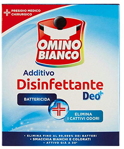 Omino Bianco - Additivo Lavatrice Disinfettante in Polvere per Bucato, Smacchia e Elimina i Cattivi Odori, con Tecnologia Deo+, 450 g