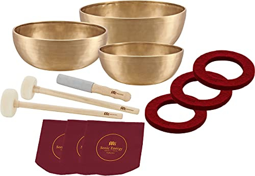 Sonic Energy Klangschalen Set Energy Therapy Series – 1,4/1,8/2,2 kg – Für Meditation & Klangheilung – Inkl. Hülle, Filzring & Schlägel (SB-E-5400)