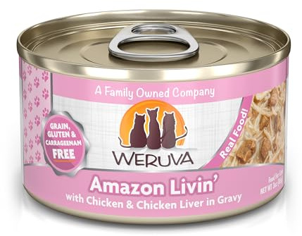 Weruva Classic Cat Food, Nine Liver with Chicken Breast & Chicken Liver in Gravy, 3oz Can (Pack of 24)