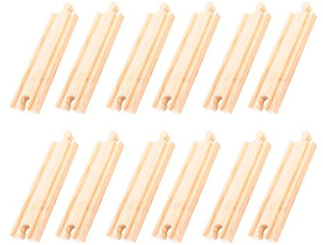 Bigjigs Rail Holzschienen Gerade 14cm (Pack von 12)