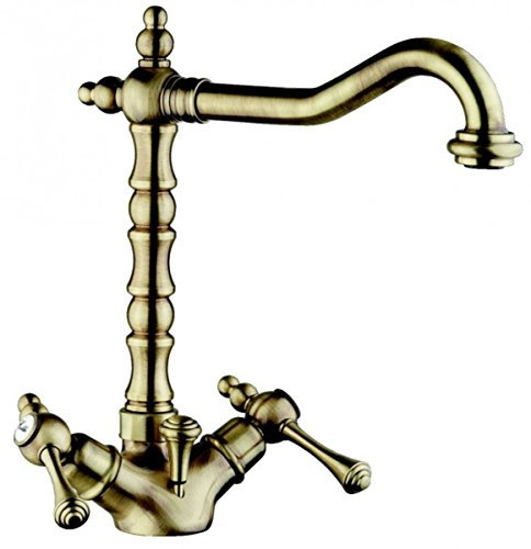 Casa Padrino Luxus Bad Zubehör - Jugendstil Retro Waschtisch Armatur Einlochbatterie Altgold/Bronze Serie Milano - Made in Italy