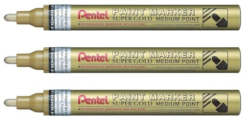 Pentel Paint Markers Medium Point Gold (Pack of 3) Supplied Loose