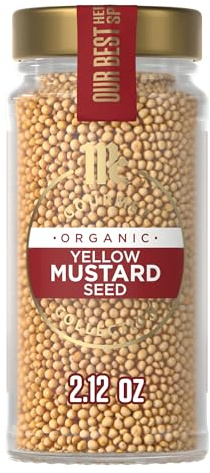 McCormick Gourmet Collection Yellow Mustard Seed, Organic, Non GMO, Our Best Herbs & Spices, Pungent Flavor for Pickled Vegetables, Potato Salad, Salad Dressings & More, 2.12 oz