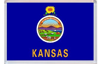Kansas - USA State Flag - United States of America - Jumbo Fridge Magnet