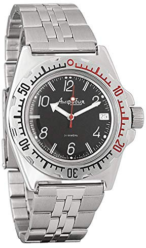 Wostok Amphibian 110909/2416B Tauchen Military Russische Uhren Mechanische automatische Herren blau
