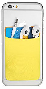 Cerbery - Titolare della Carta per Smartphone - Supporto Cellulare Custodia Cuffie - Compatibile con Apple iPhone Samsung Galaxy (Giallo)