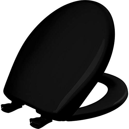 Mayfair 200SLOWT 047 Toilet Seat Will Slow Close, Never Loosen and Easily Remove, Black, Round