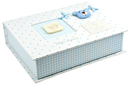 Mousehouse Gifts Baby Junge Geschenk Gips- & Abdrucksets Handgefertigte blaue Teddybären Erinnerungsbox