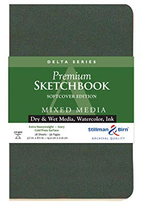 Stillman & Birn Delta Series Softcover Sketchbook, 5.5 x 8.5, 270 gsm (Extra Heavyweight), Ivory Paper, Cold Press Surface