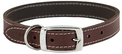 Ancol Heritage Durable Leather Dog Collar - Red Bridle Leather Puppy Pet Training Accessory - Die Cast Fitting for Strength and Comfort - 26-31cm Size 2
