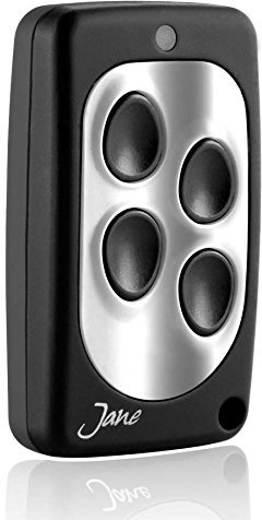 Telecomando universale Jane Q quarzato 30,900 Mhz , 5 colori radiocomando disponibili 4 canali, compatibile con Came TOP304 Tasti verdi, Came TOP3022 tasti grigi, Aprimatic TG3 TG4M tasti arancio, Novotecnica Bit V2, Bit VT4, Sea 30,900 tasti verdi (nero argento)