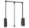 Emuca - Kleiderlift für Schrank, Ausziehbarer Kleiderlift 830-1150mm Breite, Schrankinnenseiten Montage, moka Farbe, Stahl