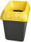 Chabrias 30 Litre Yellow Lid & Mixed Textile Logo Recycling Bin – UK Made 100% Recycled Plastic Colour Coded Simpler Recycling Options